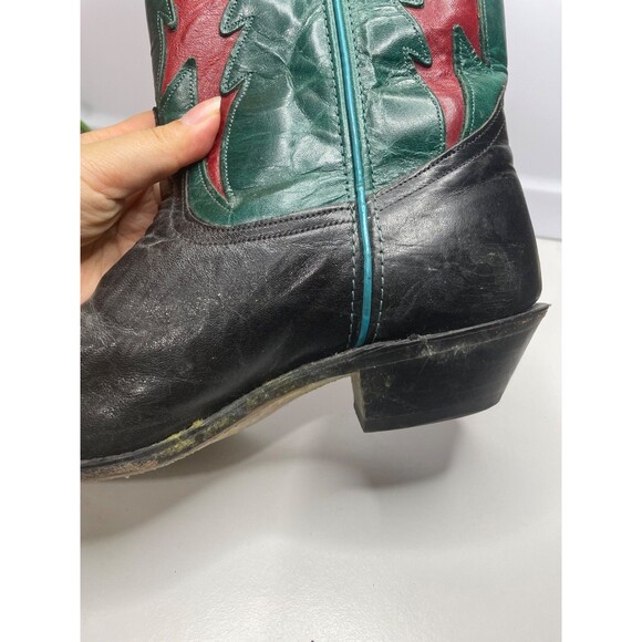 Code West Women’s Size: 9 M Teal Green Leather Cowboy Boots USA Vintage - Picture 14 of 16